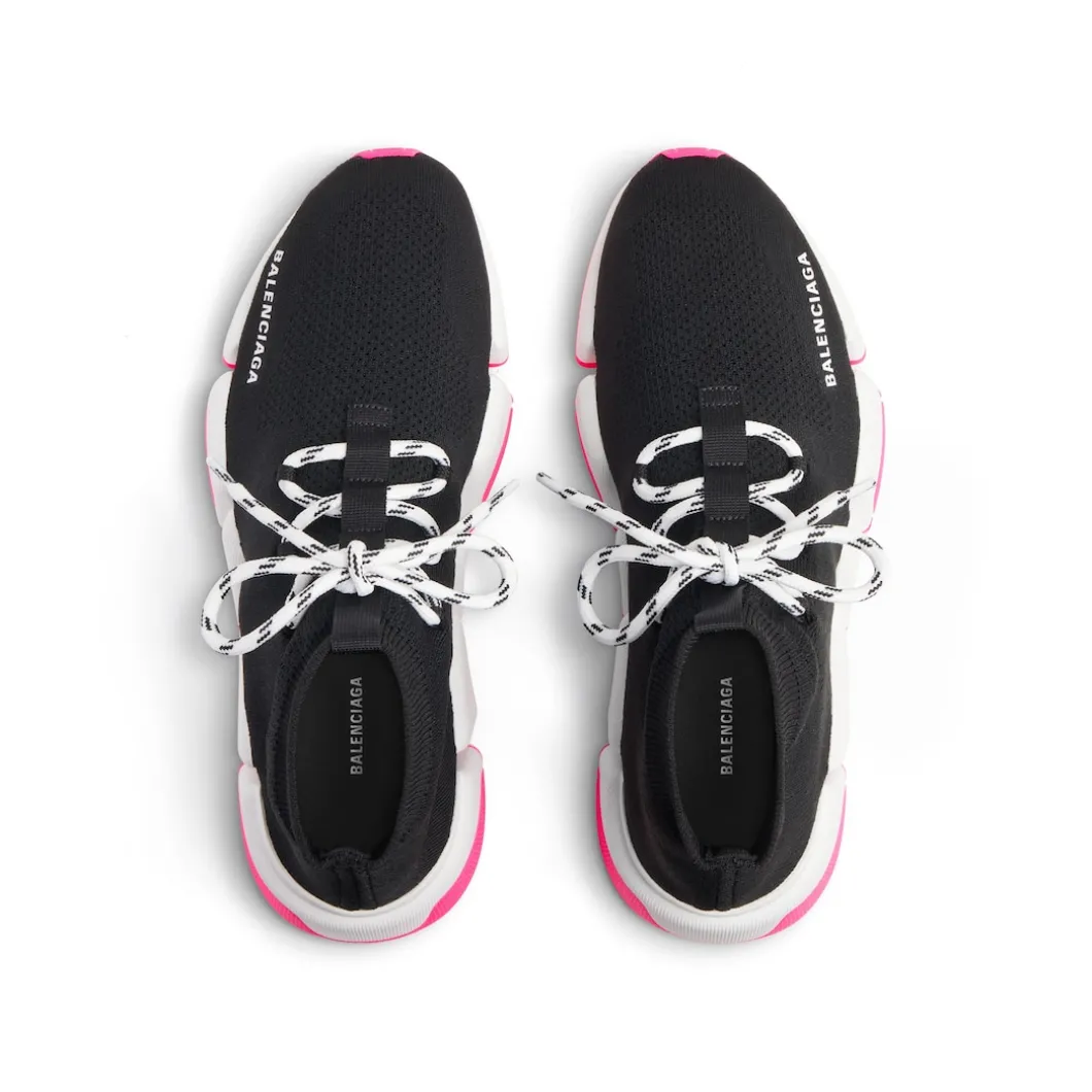 Sneaker Speed 2.0 Lace-up In Maglia Riciclata da Donna in Nero