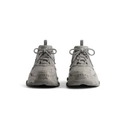 Sneaker Triple S Con Strass da Donna in Grigio Scuro