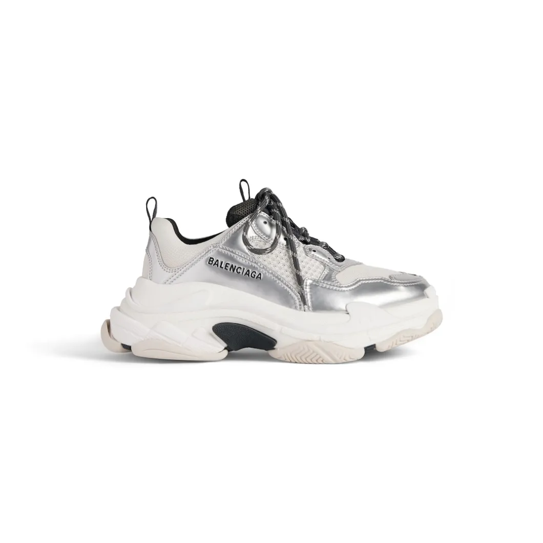 Sneaker Triple S da Donna in Nero/bianco/argento
