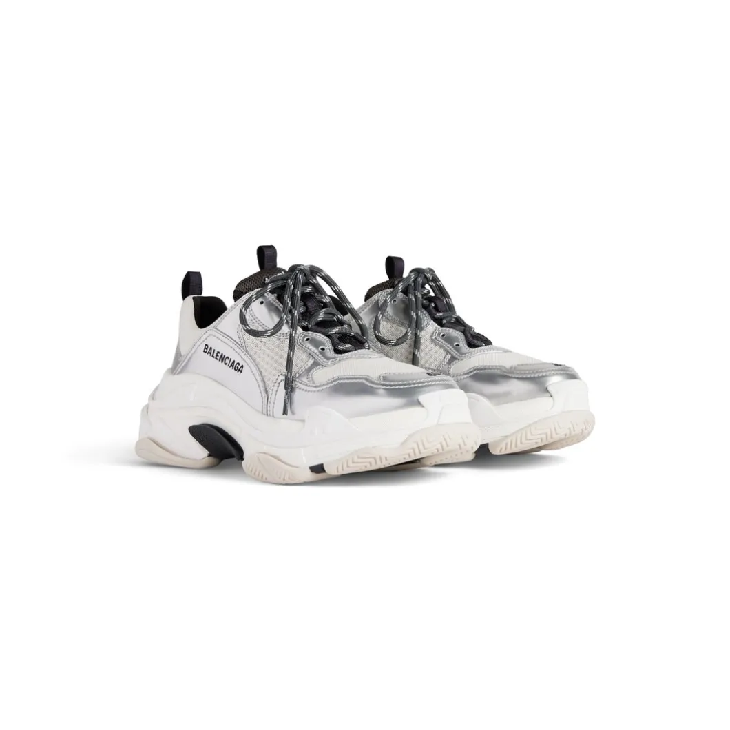 Sneaker Triple S da Donna in Nero/bianco/argento
