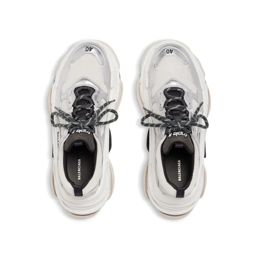 Sneaker Triple S da Donna in Nero/bianco/argento