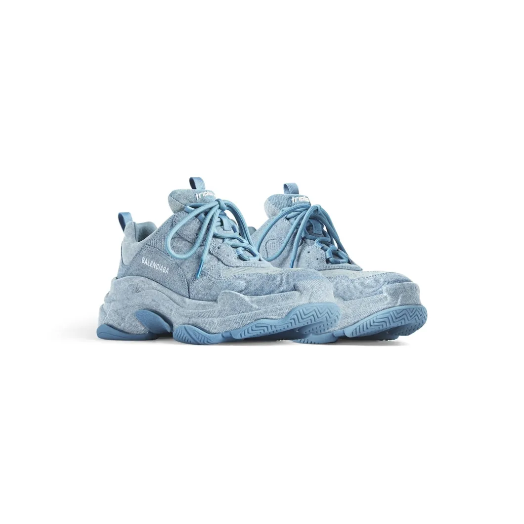 Sneaker Triple S Denim da Donna in Blu