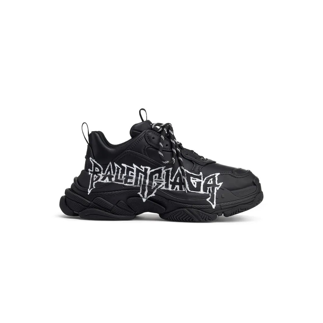 Sneaker Triple S Diy Metal da Donna in Nero/bianco