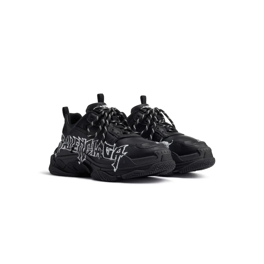 Sneaker Triple S Diy Metal da Donna in Nero/bianco