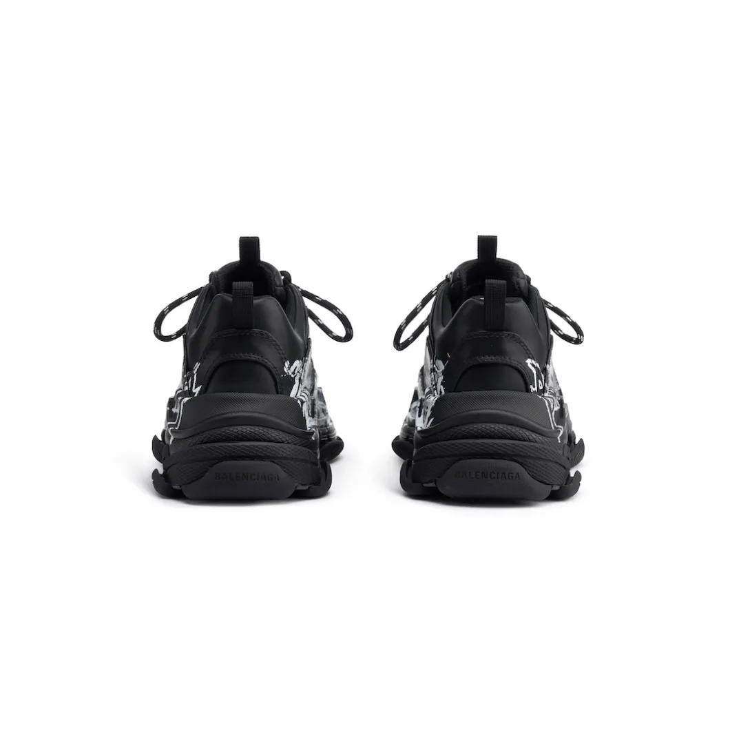 Sneaker Triple S Diy Metal da Donna in Nero/bianco