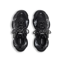 Sneaker Triple S Diy Metal da Donna in Nero/bianco