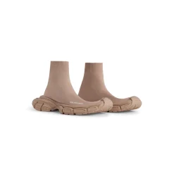 Sneaker 3xl Sock In Maglia Riciclata da Donna in Beige