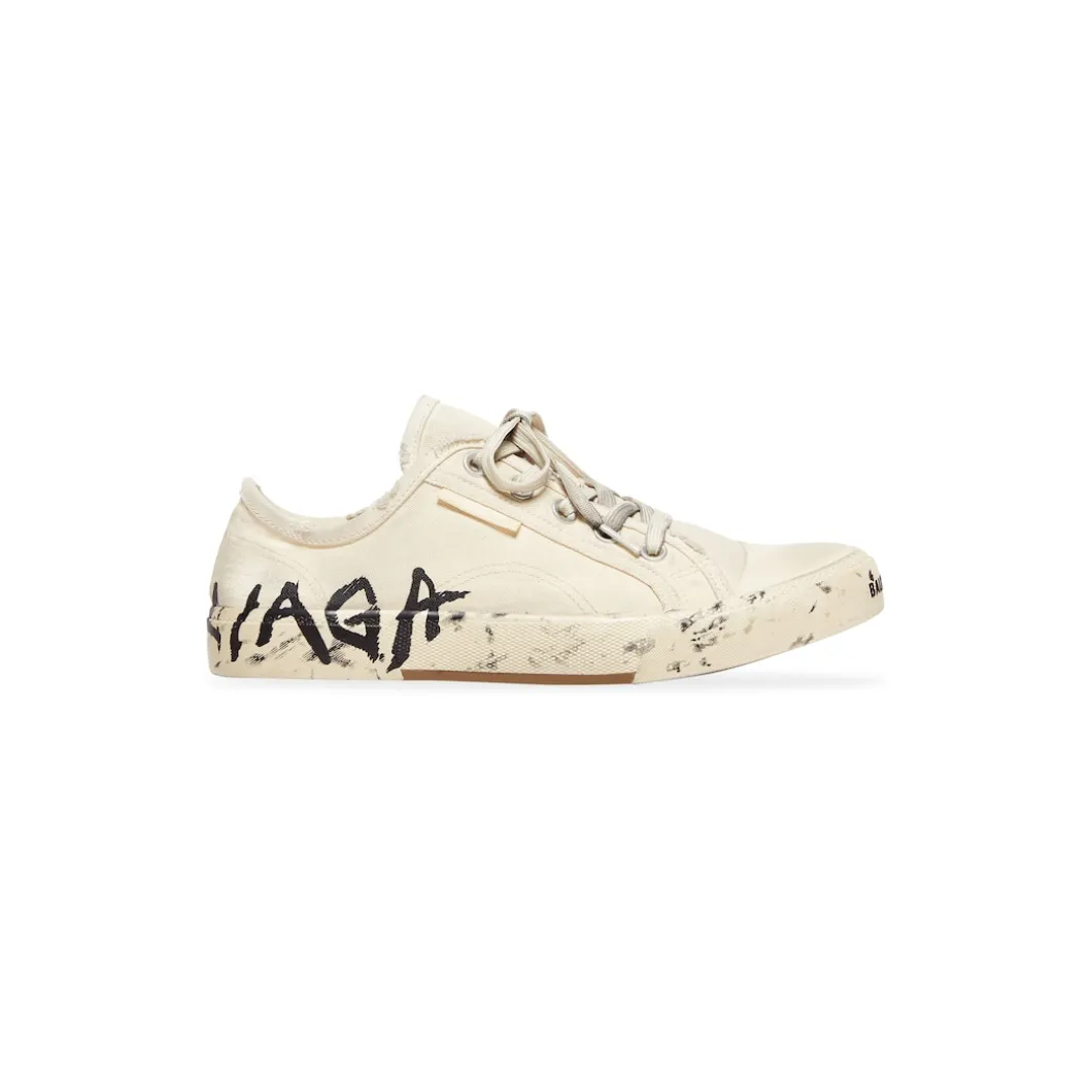 Sneakers Paris Low Top Graffiti da Donna in Bianco