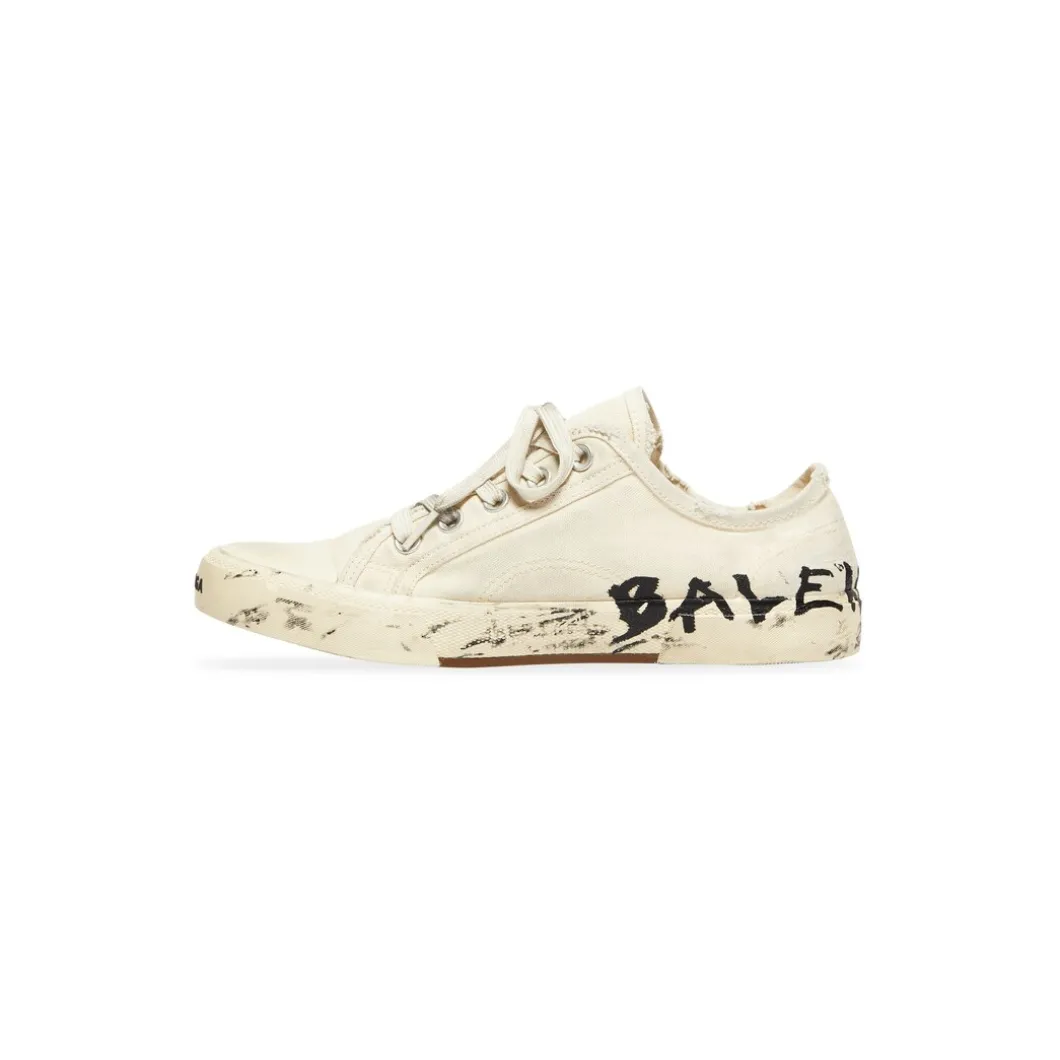 Sneakers Paris Low Top Graffiti da Donna in Bianco