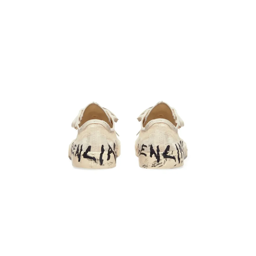 Sneakers Paris Low Top Graffiti da Donna in Bianco
