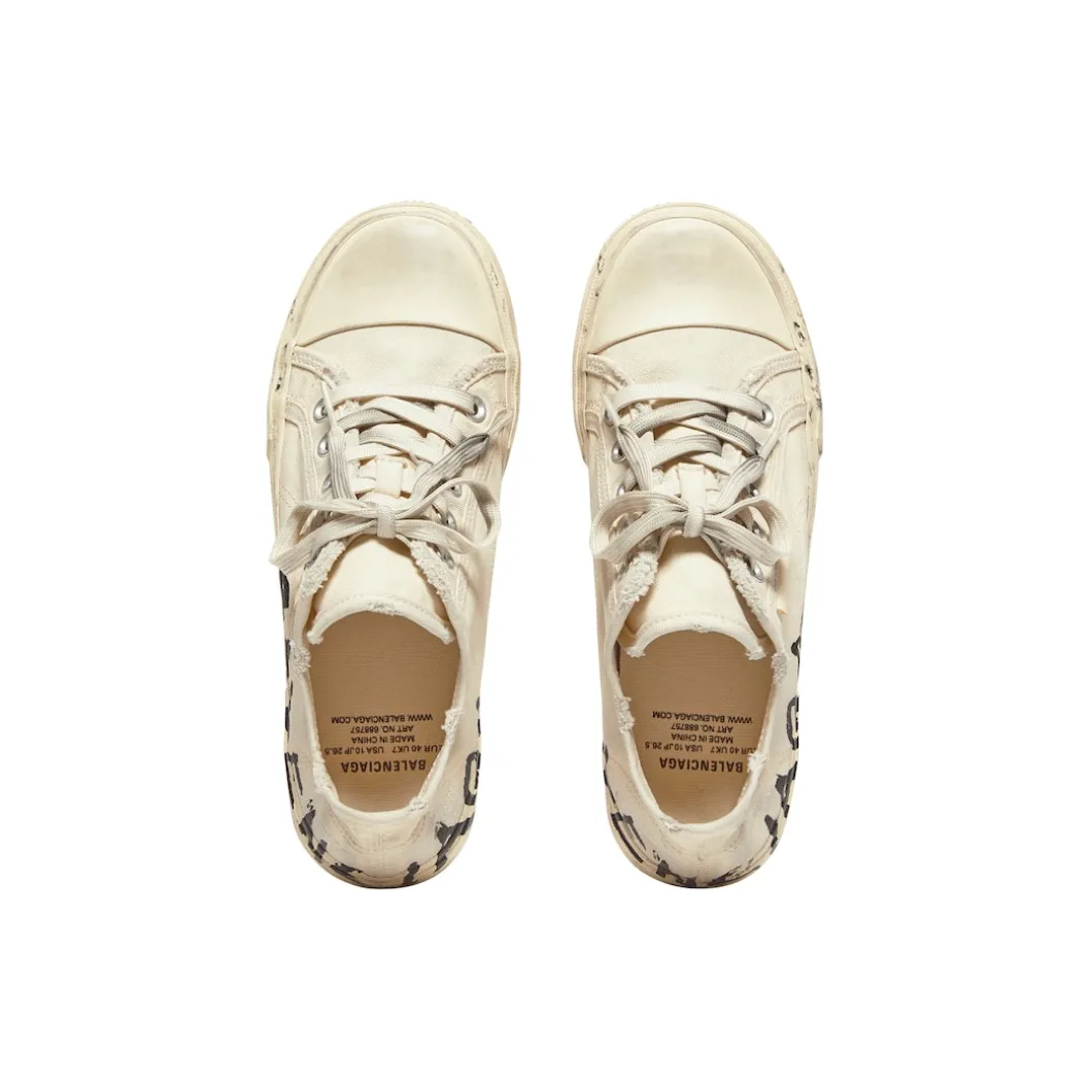 Sneakers Paris Low Top Graffiti da Donna in Bianco