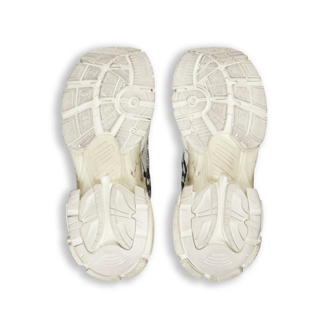 Sneakers Runner Graffiti da Donna in Bianco