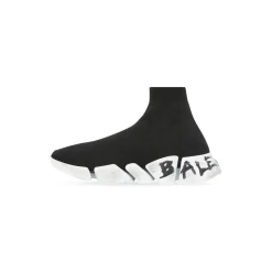 Sneakers Speed 2.0 Graffiti In Maglia Riciclata da Donna in Nero