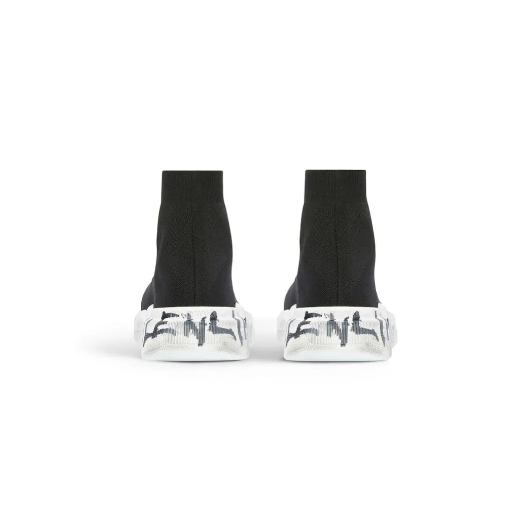 Sneakers Speed 2.0 Graffiti In Maglia Riciclata da Donna in Nero