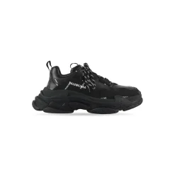 Sneakers Triple S Allover Logo da Donna in Nero