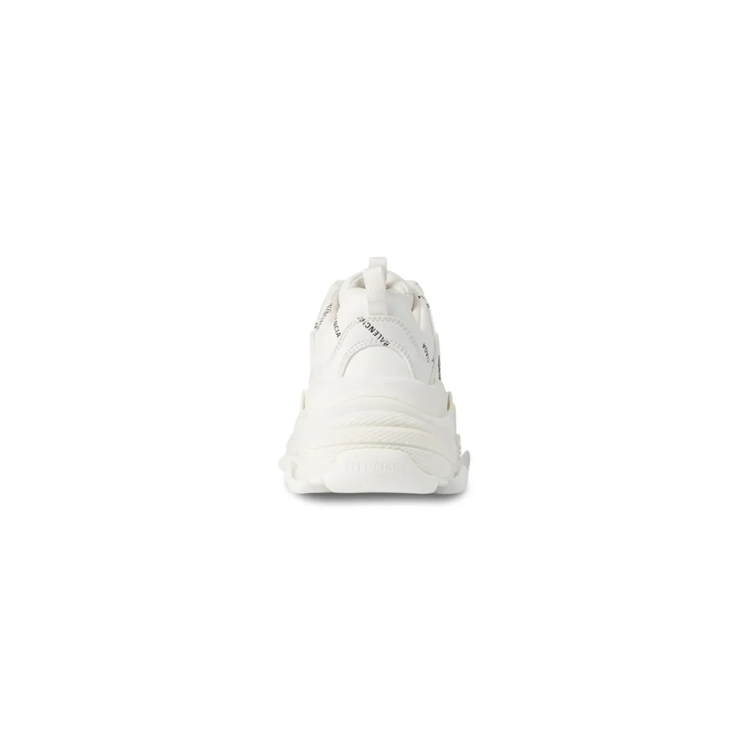 Sneakers Triple S Allover Logo da Donna in Bianco