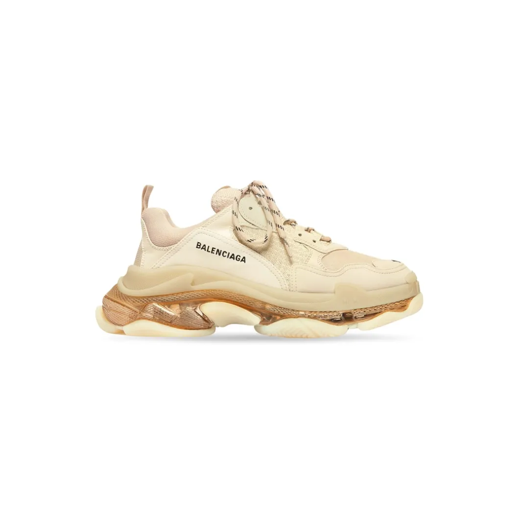 Sneakers Triple S Clear Sole da Donna in Beige