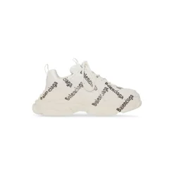 Sneakers Triple S Logotype da Donna in Bianco