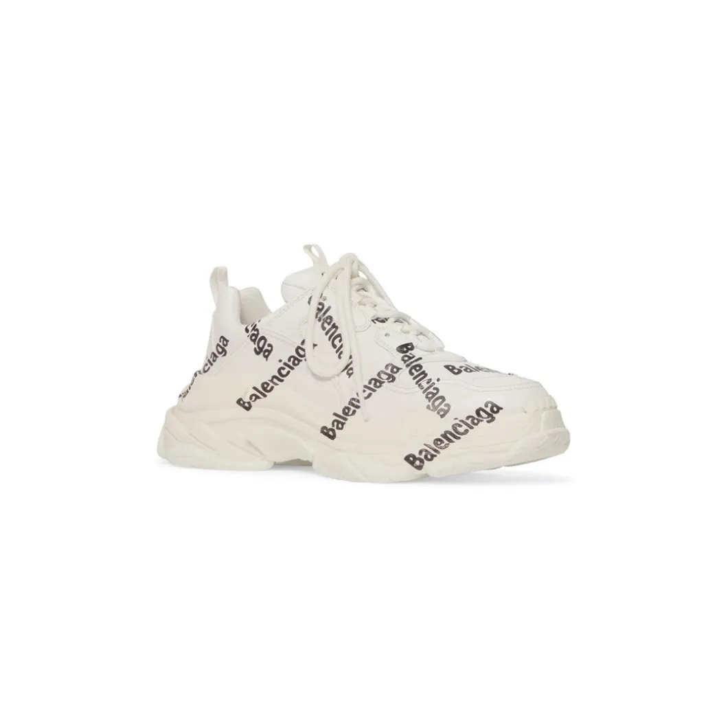 Sneakers Triple S Logotype da Donna in Bianco