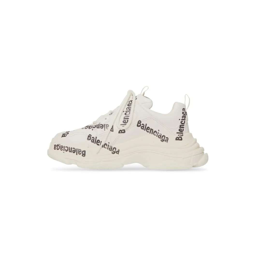 Sneakers Triple S Logotype da Donna in Bianco