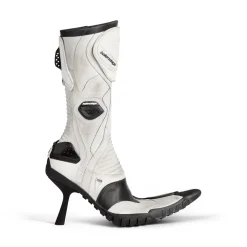 Stivaletti Biker 90 Mm da Donna in Bianco/beige/nero