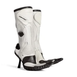 Stivaletti Biker 90 Mm da Donna in Bianco/beige/nero