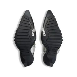 Stivaletti Biker 90 Mm da Donna in Bianco/beige/nero