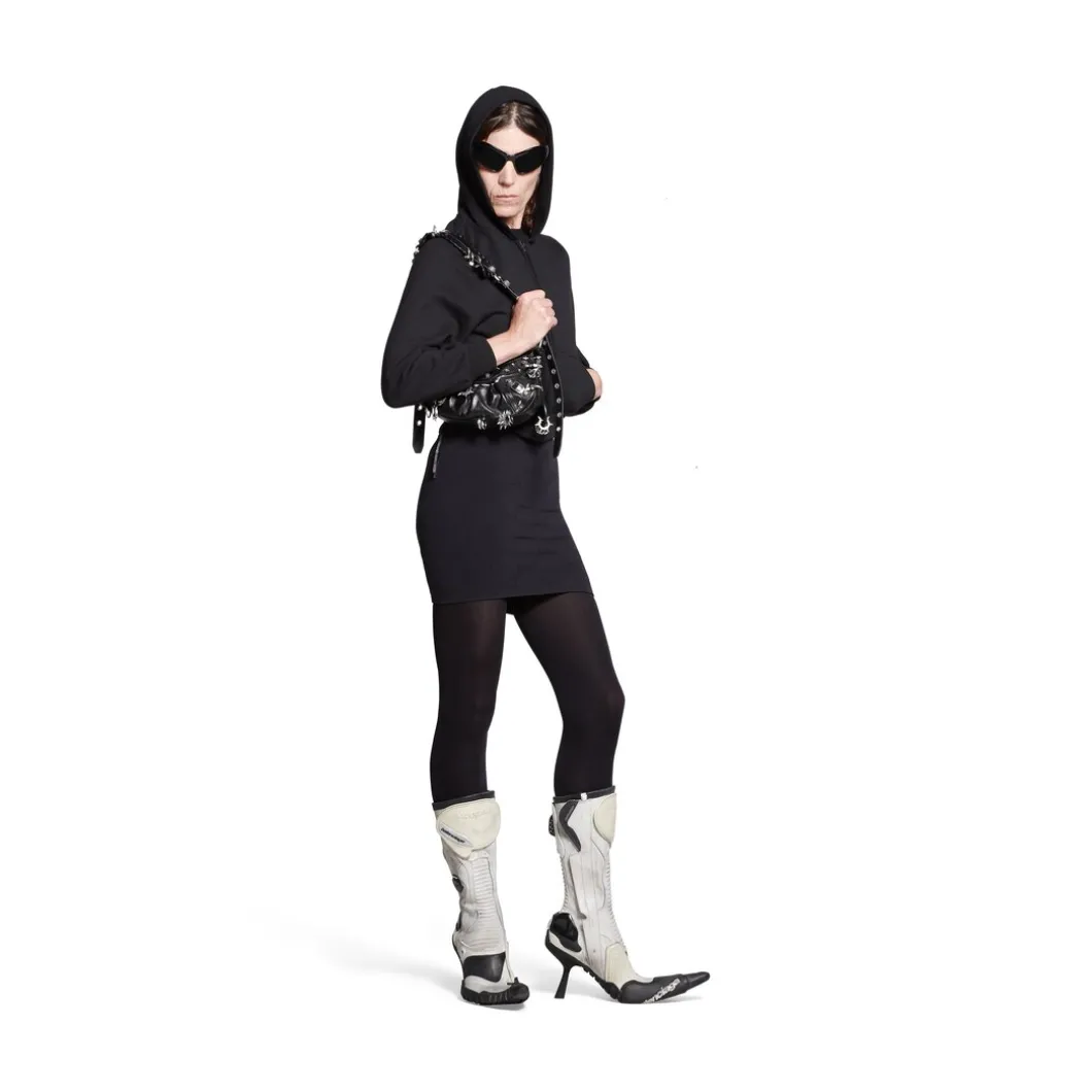 Stivaletti Biker 90 Mm da Donna in Bianco/beige/nero