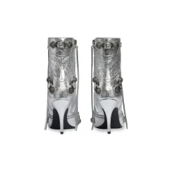 Stivaletti Cagole 90 Mm Metallizzati  da Donna in Argento