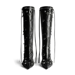 Stivali Cagole 90 Mm Con Piercing da Donna in Nero