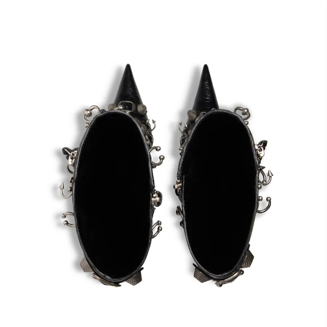 Stivali Cagole 90 Mm Con Piercing da Donna in Nero