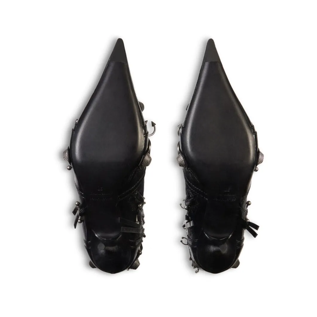 Stivali Cagole 90 Mm Con Piercing da Donna in Nero