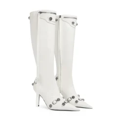 Stivali Cagole 90 Mm  da Donna in Bianco Ottico