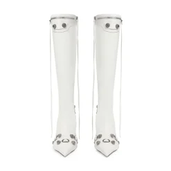 Stivali Cagole 90 Mm  da Donna in Bianco Ottico