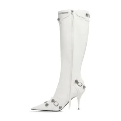 Stivali Cagole 90 Mm  da Donna in Bianco Ottico