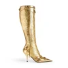Stivali Cagole 90 Mm Metallizzati  da Donna in Oro