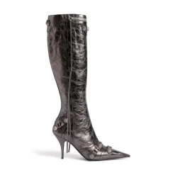 Stivali Cagole 90 Mm Metallizzati  da Donna in Grigio