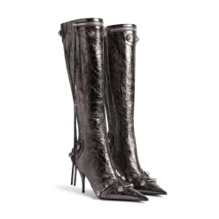 Stivali Cagole 90 Mm Metallizzati  da Donna in Grigio