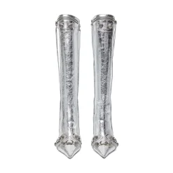 Stivali Cagole 90 Mm Metallizzati  da Donna in Argento