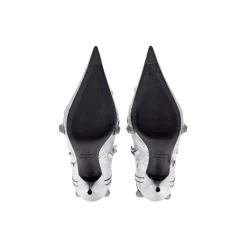 Stivali Cagole 90 Mm Metallizzati  da Donna in Argento