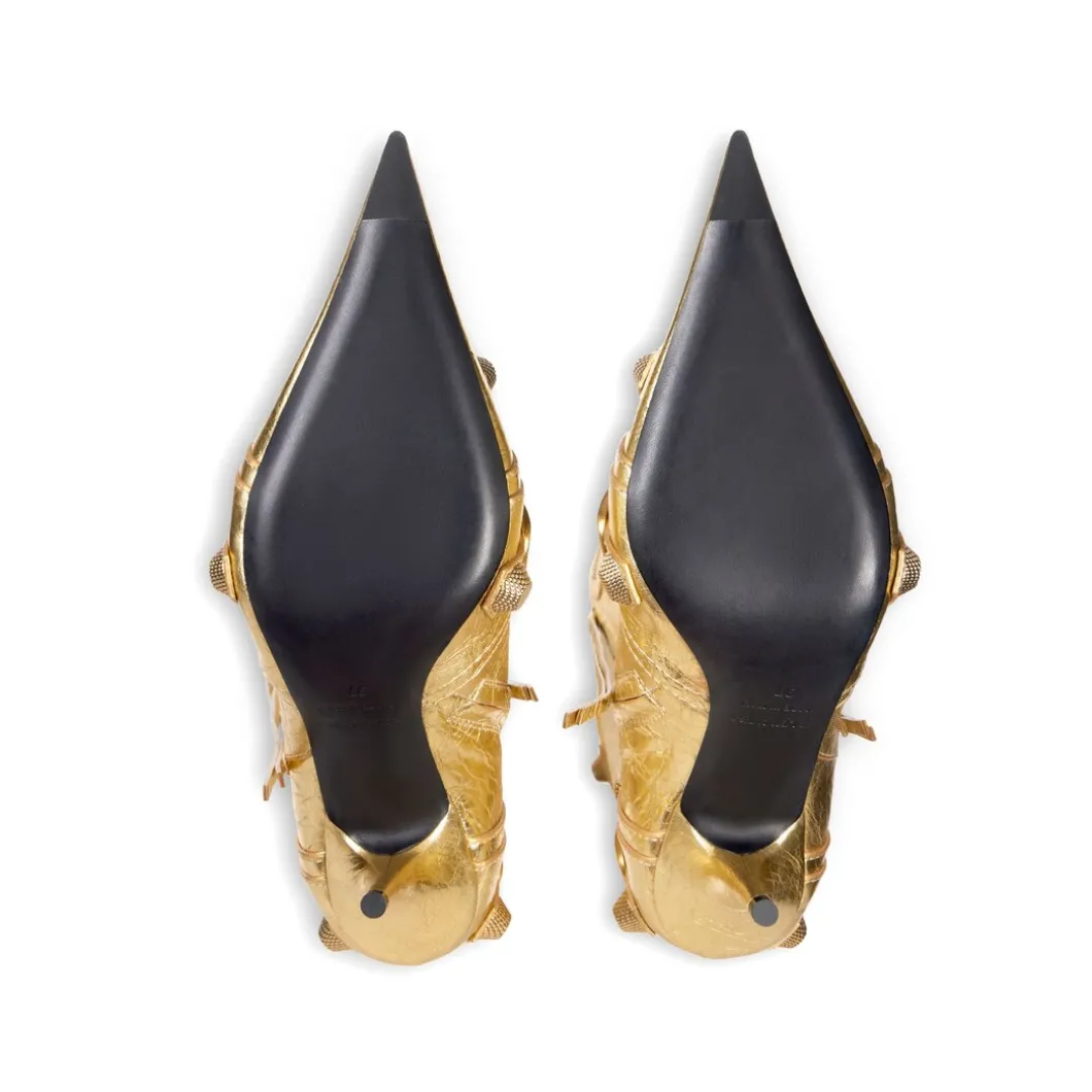 Stivali Cagole 90 Mm Metallizzati da Donna in Oro