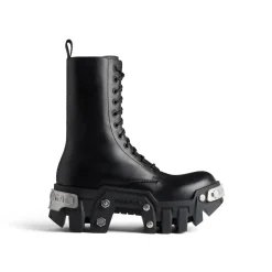 Stivali Con Lacci Bulldozer da Donna in Nero