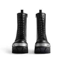 Stivali Con Lacci Bulldozer da Donna in Nero