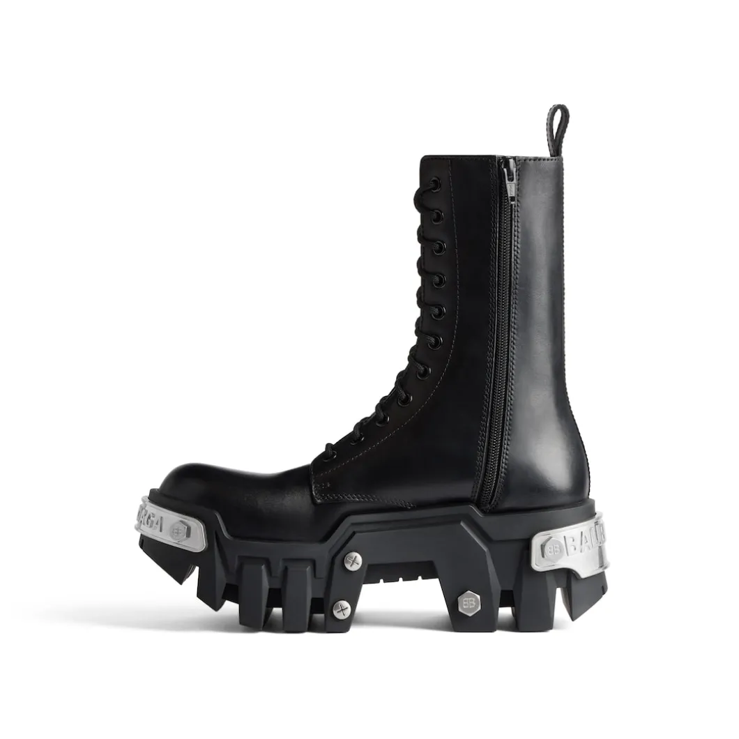 Stivali Con Lacci Bulldozer da Donna in Nero