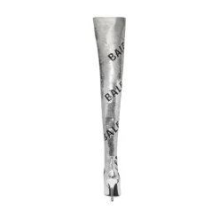 Stivali Over-the-knee Knife 110 Mm Allover Logo da Donna in Argento