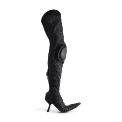 Stivali Sopra Il Ginocchio Biker 90 Mm da Donna in Nero