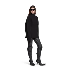 Stivali Sopra Il Ginocchio Biker 90 Mm da Donna in Nero