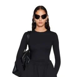 Top Aderente Outside Loop da Donna in Nero