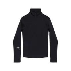 Top Con Mezza Zip 3b Sports Icon Aderente da Donna in Nero