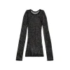Top Crystal Mesh in Nero